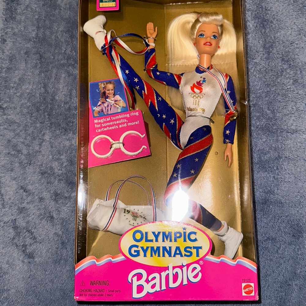 NEW IN BOX Olympic Gymnast Barbie Atlanta 1996